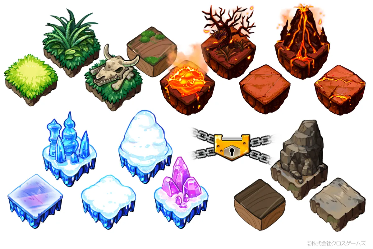 ゲーム向けマップチップのイラスト